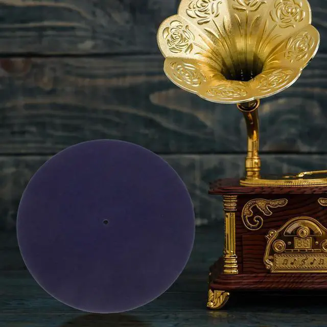 Alt view image 2 of 3 - Felt Record Pad Turntable Slipmat Anti-Vibration Vinyl Mat for Improved Sound Stable Playback Noise Reduction Navy