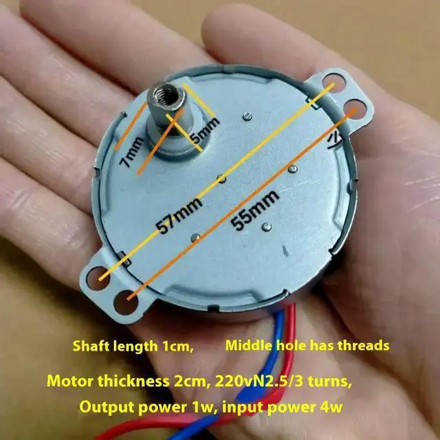 Alt view image 3 of 3 - 1Pcs 49TYJ 220V 4W Claw Pole Permanent Magnet Flat Port Synchronous Motor For Shaking Head Fan Motor Parts Electric Fan Motor
