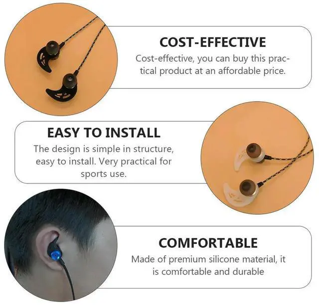 Alt view image 3 of 3 - 10Pairs Silicone Earphone Hook Earhook Clip Easy Install Anti-Lost Sports Earbud Protective Ear Hooks Earphone Clip Hook