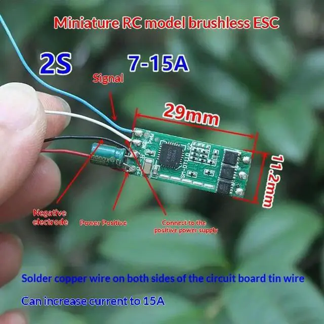 Alt view image 3 of 3 - 1Pcs Brushless Electric Regulator Module Plastic Mini 2S 7A-15A Brushless Motor Driver Board Aircraft Model