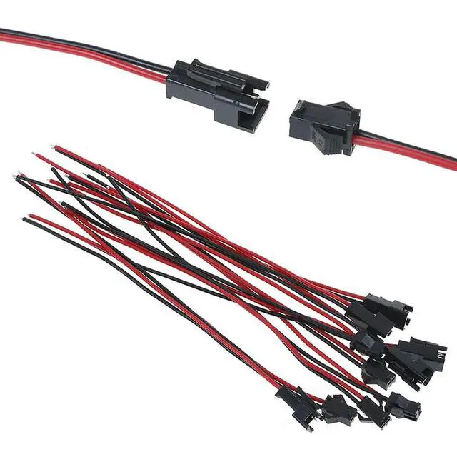 Alt view image 3 of 3 - 5Pairs/10Pcs 15cm Long JST SM 2pins Plug Male To Female Wire Connector Hardware