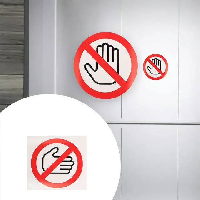Alt view image 2 of 6 - 10Pcs Do Not Touch Warning Stickers Vinyl Safety Warning Sign Decals Bright Adhesive Caution el for Industrial Equipment