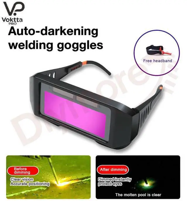 Main image of Solar Powered Welding Helmet Auto Darkening Welding Goggles LCD for TIG MIG MMA Welder Glasses for Enhanced Eyes Protection