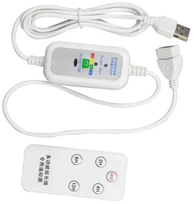 Alt view image 2 of 3 - 1.5M Multifunction Remote USB Extension Cable For 5V USB Fan LED Light With 2-12 Hour Timing Function On OFF Switch