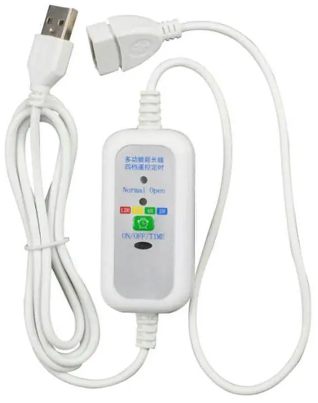 Alt view image 3 of 3 - 1.5M Multifunction Remote USB Extension Cable For 5V USB Fan LED Light With 2-12 Hour Timing Function On OFF Switch