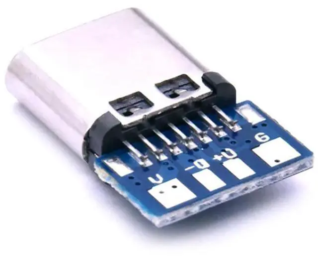 Alt view image 3 of 3 - 10Pcs Micro USB 2.0 Type C Connector 14 Pin Female Socket Receptacle Through Holes PCB 180 Vertical Shield Terminal