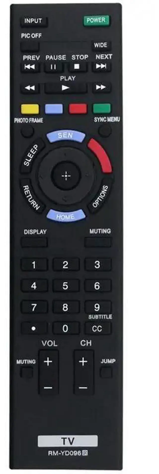 Main image of RM-YD096 Replace Remote For Bravia LCD TV KDL-70R550A KDL-60R550A KDL-50R550A KDL-70R520A KDL-60R520A KDL-60R510A