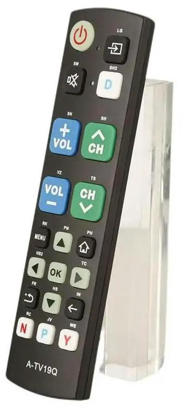 Alt view image 2 of 3 - A-TV19Q Universal Big Button TV Remote For Seniors Easy To Use And Set Up With Learning Functions Fit Most TV