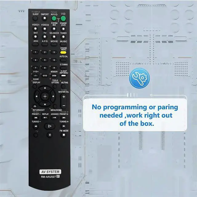 Main image of Replace RM-AAU027 Remote For Home Theatre System RM-AAU021 HTSS2300/C STRDG520 HT7200DH HT-DDW5500 STR-KM5500