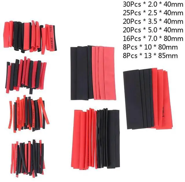 Alt view image 3 of 3 - 127Pcs Black Glue Weatherproof Heat Shrink Sleeving Tubing Tube Assortment Kit