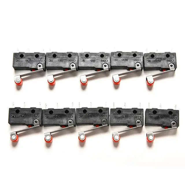 Alt view image 2 of 3 - 10Pcs Micro Roller Lever Arm Open Close Limit Switch KW12-3 PCB Microswitch