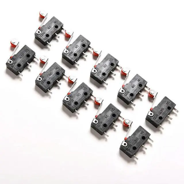 Alt view image 3 of 3 - 10Pcs Micro Roller Lever Arm Open Close Limit Switch KW12-3 PCB Microswitch