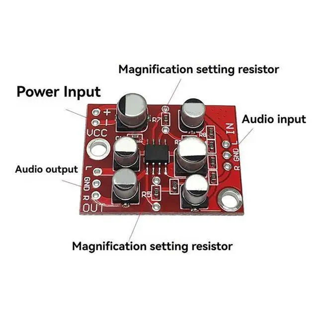 Alt view image 2 of 3 - 10PCS DC 5V-15V AD828 Stereo Preamp Preamplifier Module AMP Module Microphone Preamp Module