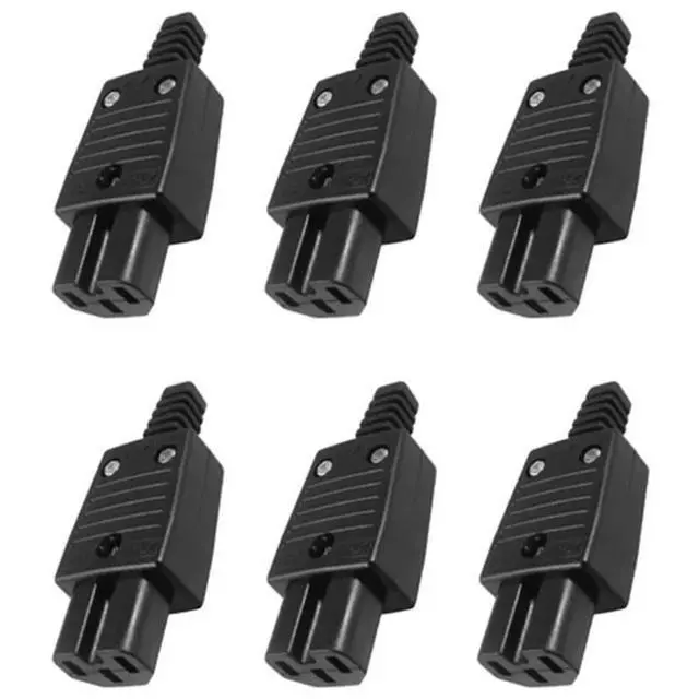 Alt view image 2 of 3 - 6X Black IEC320 C15 Female Outlet Socket Power Adapter Connector AC 250V 10A