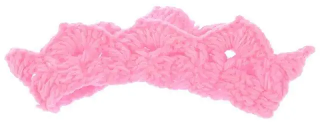 Alt view image 3 of 3 - Crown Photography Hat Pink Handmade Crochet Knit Elastic Breathable Photo Prop 0-6 Months Photo Props