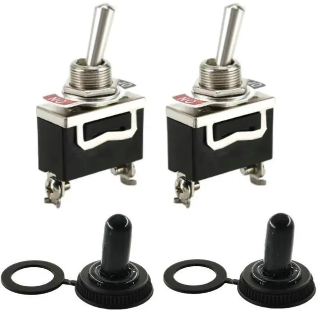 Main image of Heavy Duty Car Boat Rocker Toggle Switch 15A 250V 2Pin SPST ON/OFF Rocker Switches with Waterproof Cover 2Set