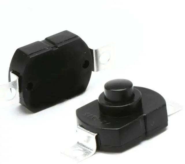 Main image of Mini Push Button Switch DC 250V 1.5A Black on off for Electric Torch 10PCS