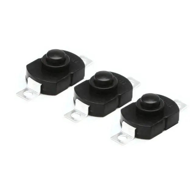 Alt view image 3 of 6 - Mini Push Button Switch DC 250V 1.5A Black on off for Electric Torch 10PCS