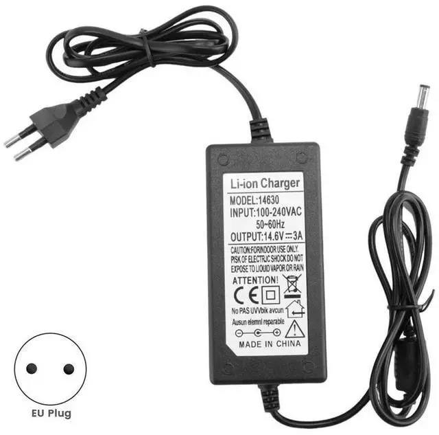 Alt view image 3 of 3 - 14.6V 3A Lifepo4 Iron Phosphate Charger Lithium-Ion Power Charger EU Plug Durable Black
