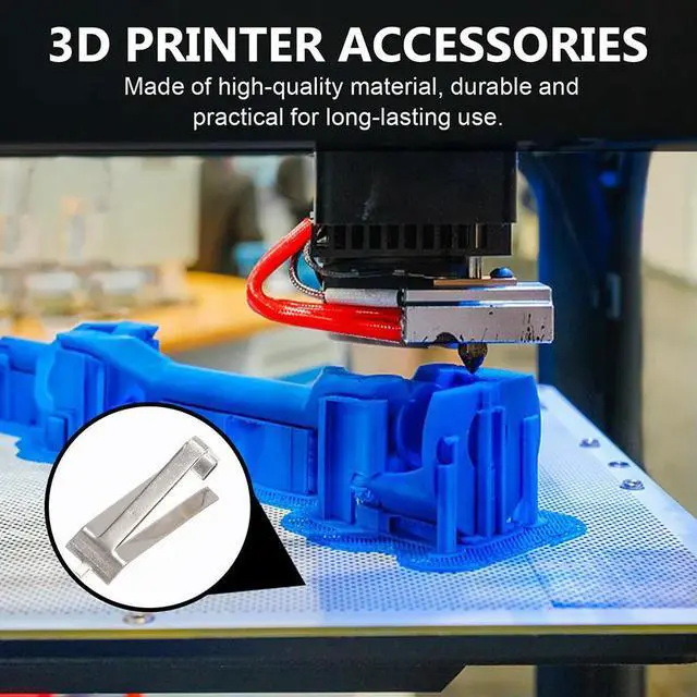 Main image of 5Pcs Glass Platform Clamps for 3D Printer Spring Steel Bed Glass Clamp Smooth Edge No Burrs Stable Hot Bed Fixing
