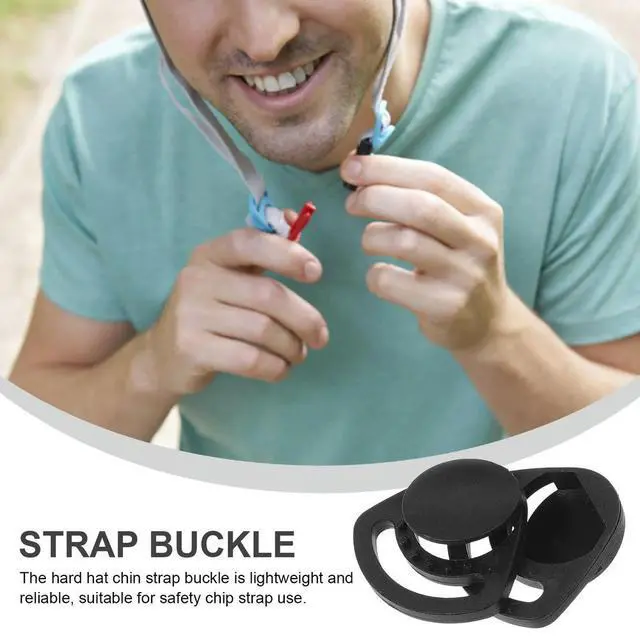 Alt view image 2 of 3 - 10Pcs Safety Chin Strap Buckles Reliable ABS Hard Hat Strap Replacement Quick Release Buckle Hard Hat Repair
