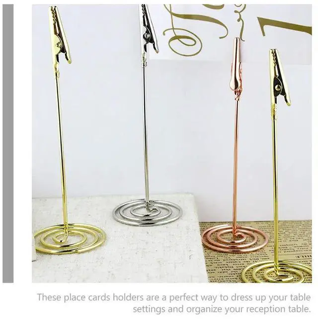Alt view image 2 of 3 - 3Pcs Iron Memo Clip Stands Decorative Table Number Holders Wedding Party Place Card Holder Photo Card Clip Stand l Table