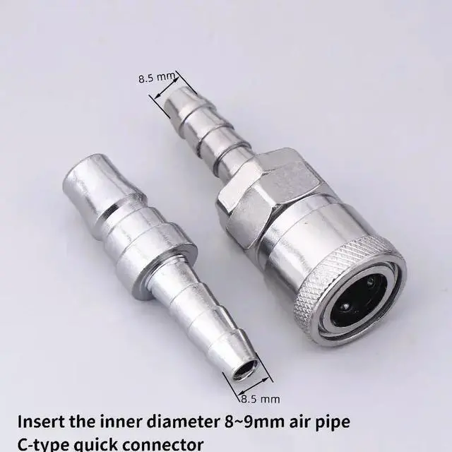 Alt view image 2 of 3 - 2Pcs Pneumatic Fitting Euro Type SH20 PH20 Quick Coupling Connector Coupler For 8mm Tube Compressor Accessories