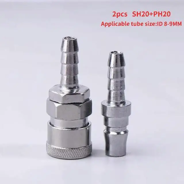 Alt view image 3 of 3 - 2Pcs Pneumatic Fitting Euro Type SH20 PH20 Quick Coupling Connector Coupler For 8mm Tube Compressor Accessories