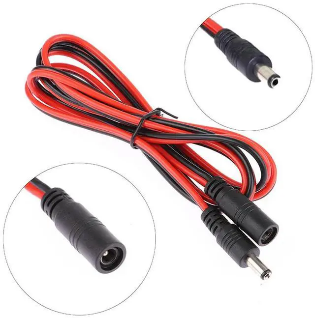 Main image of 16AWG DC Power Plug 5.5 x 2.1mm Female To Male CCTV Adapter Connector Cable 12V 10A 120W Max. Power Extension Cord 1.5m