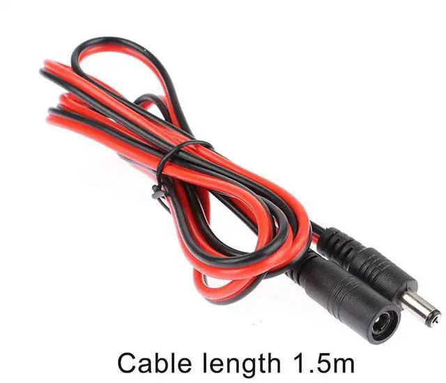 Alt view image 3 of 3 - 16AWG DC Power Plug 5.5 x 2.1mm Female To Male CCTV Adapter Connector Cable 12V 10A 120W Max. Power Extension Cord 1.5m