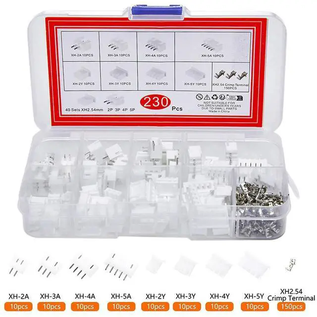 Alt view image 2 of 3 - 230Pcs XH2.54 PH2.0 2p 3p 4p 5 Pin 2.54mm 2.0mm Pitch Terminal Kit JST Connector Wire Connectors Adaptor Box Packing