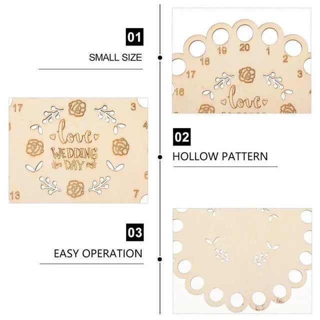 Alt view image 3 of 6 - 1Pcs Thread Organizer Hollow Wooden Sewing Floss Holder Compact Embroidery Floss Plate Cross Stitch Threading Board