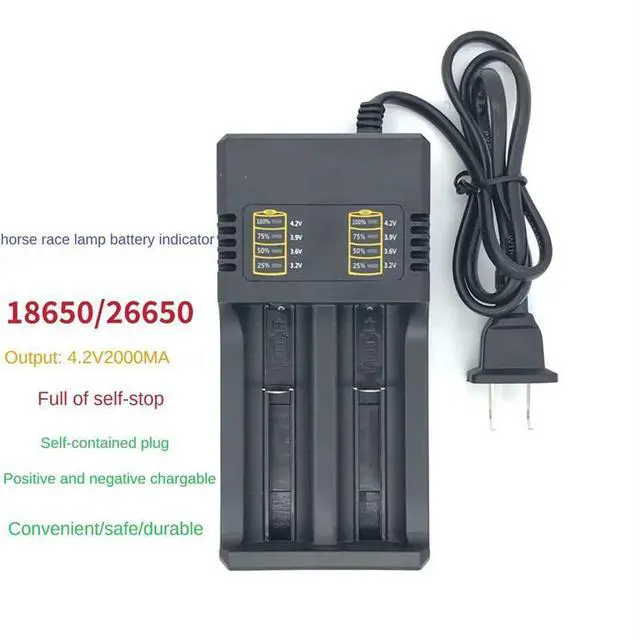 Main image of 1 Piece 2-Slots Li- Charger 3.7V 16340 14500 Li- Rechargeable Charger Charger EU