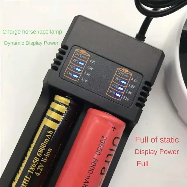 Alt view image 2 of 3 - 1 Piece 2-Slots Li- Charger 3.7V 16340 14500 Li- Rechargeable Charger Charger EU