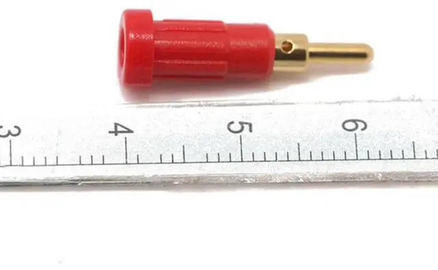 Alt view image 2 of 3 - 1Pair 2mm Banana Socket Panel Socket Pure Copper Gold-plated PA Sheath No-installation Type Banana Socket Red+Black