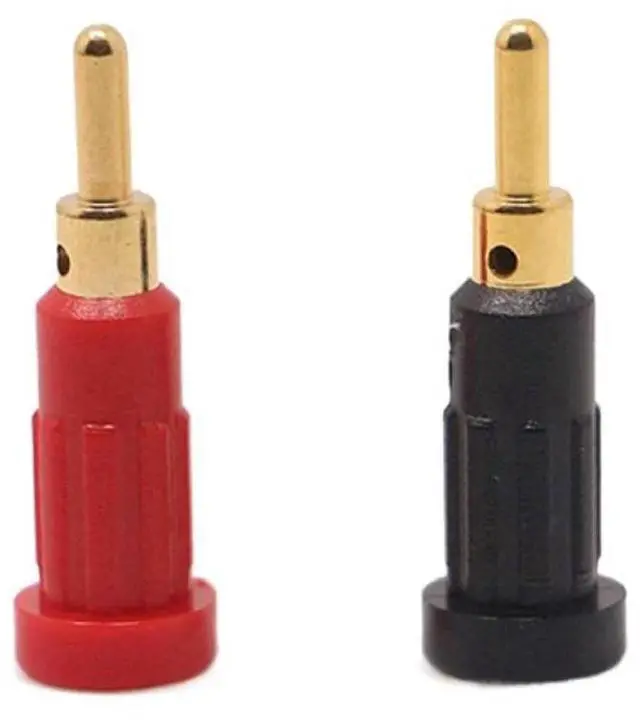 Alt view image 3 of 3 - 1Pair 2mm Banana Socket Panel Socket Pure Copper Gold-plated PA Sheath No-installation Type Banana Socket Red+Black