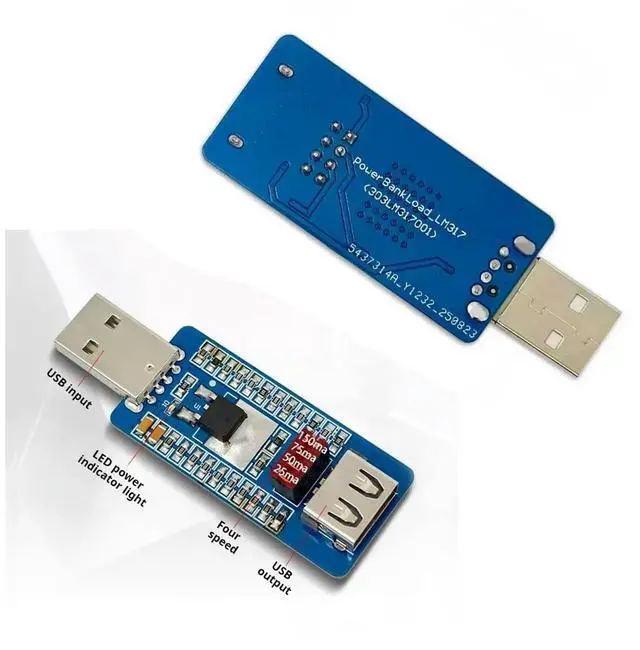 Main image of USB Electronic Load Board USB Power Bank Virtual Load Anti-shutdown Module Onboard LM317 Power Chip with LED Indicator Light