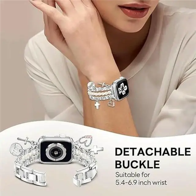 Alt view image 3 of 3 - Cute Strap For Watch Bands- Stylish Cowboy Chain Bracelet For Women 40Mm 38Mm 41Mm 42Mm 46Mm 44Mm 45Mm 49Mm