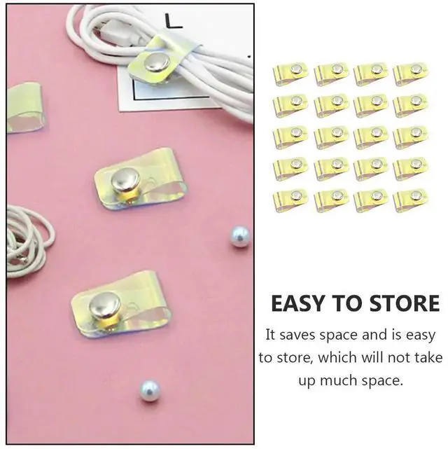 Alt view image 2 of 3 - 20Pcs Professional Cable Winder Cord Keeper for Charging Cords Headphones USB Cables Snap Button Organizer Space Saving