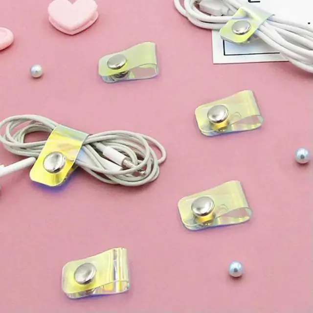 Alt view image 3 of 3 - 20Pcs Professional Cable Winder Cord Keeper for Charging Cords Headphones USB Cables Snap Button Organizer Space Saving