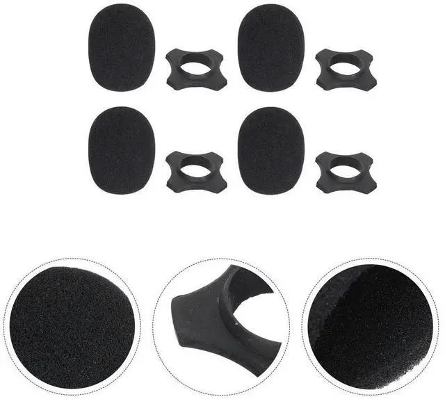 Main image of 4Sets Microphone Sponge Covers High Density Noise Reduction Mic Rubber Rings Anti-Fall Non-Slip Holder Suitable for Handheld Mic