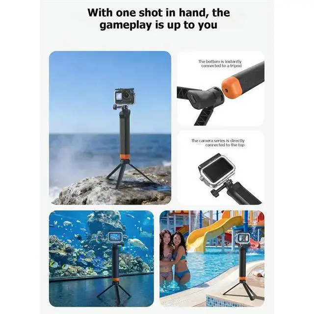Alt view image 2 of 3 - Anti-Slip Handle Mount For For Gopro Camera Floating Hand Grip Waterproof Buoyancy Stick Accessory