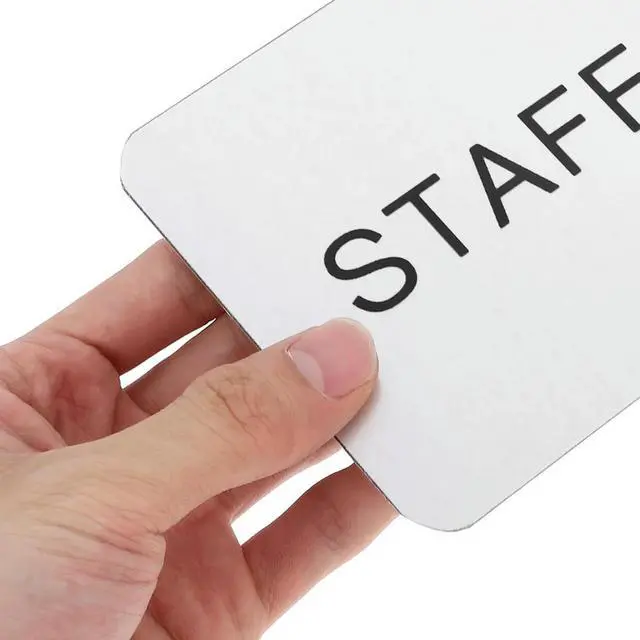 Alt view image 3 of 3 - Office Logo Employees Only Sign for Door Dedicated Replacement Aluminum Alloy Restaurant Staff Plate