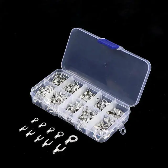 Alt view image 3 of 3 - 320pcs/set 10 in 1 Terminals Non-Insulated Ring Fork U-Type Brass Terminals
