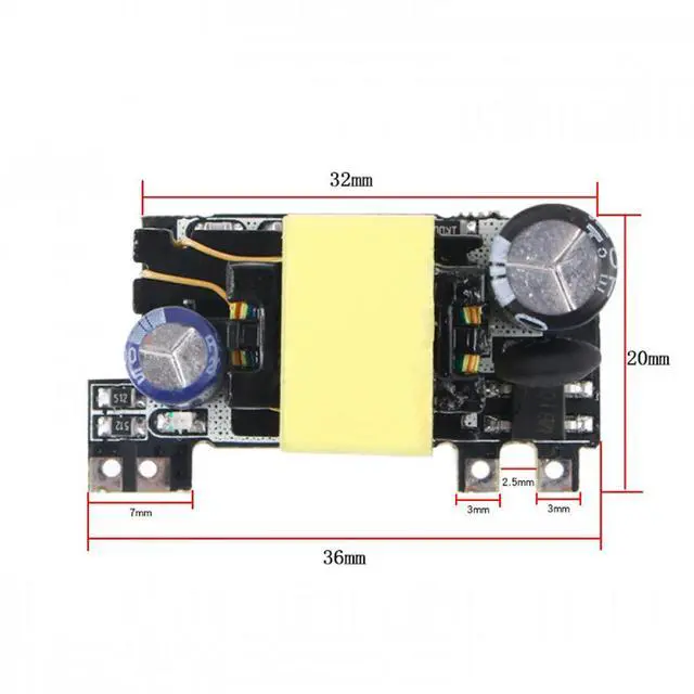 Alt view image 2 of 3 - 24V 0.5A Switching Power Supply Module AC/DC-DC Converter 85-265V to 24V 10W Step-down Power Board with Short-circuit Protection