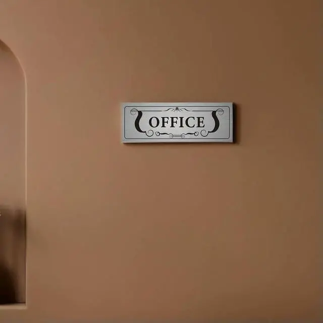 Main image of 4Pcs Office Door Stickers PVC Adhesive Decals for Business Signage Room eling Window Wall Use Easy Application No Residue