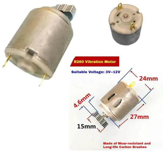 Main image of R260 Circular Vibration Motor 3V-12V Vibration Head Mini DC Massager Brush Motor with Large Vibration Force Motor 1PCS