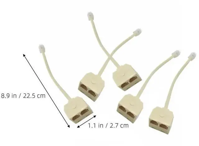 Alt view image 3 of 6 - 5Pcs Rj11 Socket Splitter for Landline Telephone Two Way Phone Line Splitter Telephone Plug Adapter Rj11 Male to Female