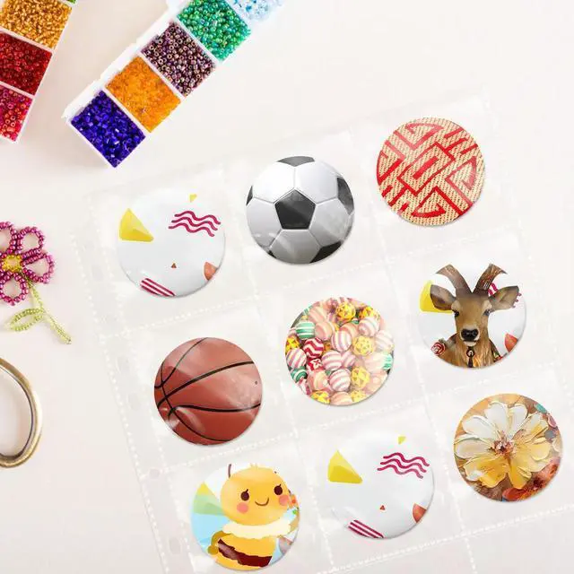 Main image of 10Pcs Badge Display Pages Large Size Clear Sleeves Multi-Functional Badge Sleeves for Collectors Home Office Use