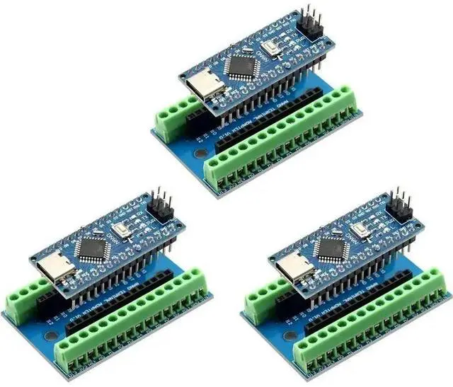 Main image of Nano V3 Module With CH340 Microchip + Nano I/O Shield V1.0 Simple Expansion Board With Screw Terminals For Nano